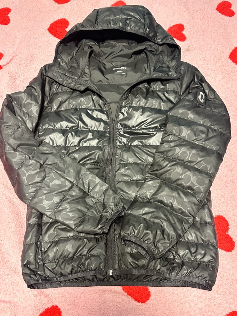 Coach Black Packable Hooded Down Jacket